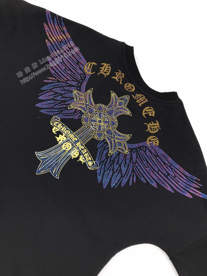 Chrome Hearts男裝 克羅心秋冬新款火焰燙鑽翅膀衛衣  ydi3050